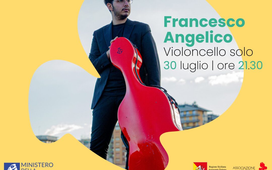 Francesco Angelico violoncello solo, da Bach a Sollima30 luglio ore 21.30 al chiostro del Carmine a Marsala